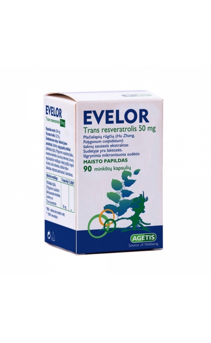 AGETIS EVELOR TRANS RESVERATROLIS, 50 MG, 90 minkštų kapsulių