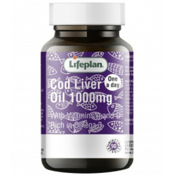 COD LIVER OIL 1000mg, LIFEPLAN, menkių kepenų aliejus, 60 kapsulių