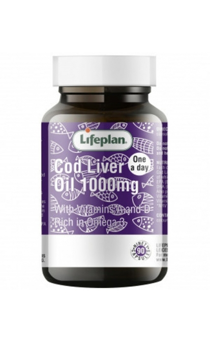 COD LIVER OIL 1000mg, LIFEPLAN, menkių kepenų aliejus, 60 kapsulių