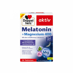 DOPPELHERZ AKTIV MELATONIN + MAGNESIUM 400, 30 dengtų tablečių