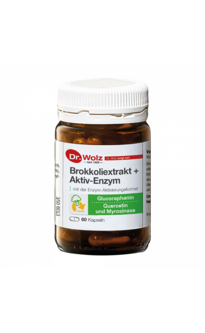 DR. WOLZ BROKKOLI EXTRACT+AKTIV ENZYM, 60 kapsulių