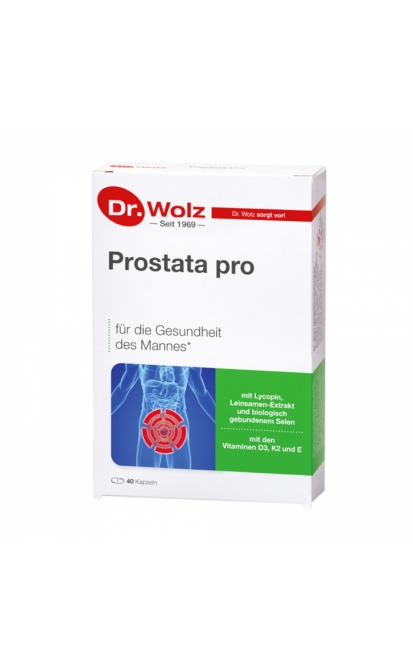 DR. WOLZ PROSTATA PRO, 40 kapsulių+2 skirtingų spalvų lizdinės pokštelės