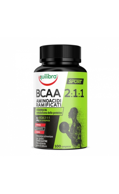 EQUILIBRA aminorūgštys BCAA (BRANCHED-CHAIN AMINO ACIDS), 100 tablečių