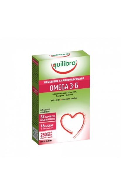 EQUILIBRA maisto papildas OMEGA 3-6, 32 minkštos kapsulės