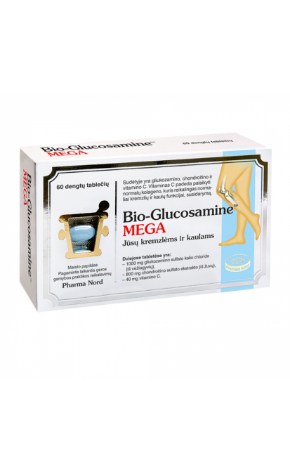 PHARMA NORD BIO-GLUCOSAMINE MEGA, 60 dengtų tablečių