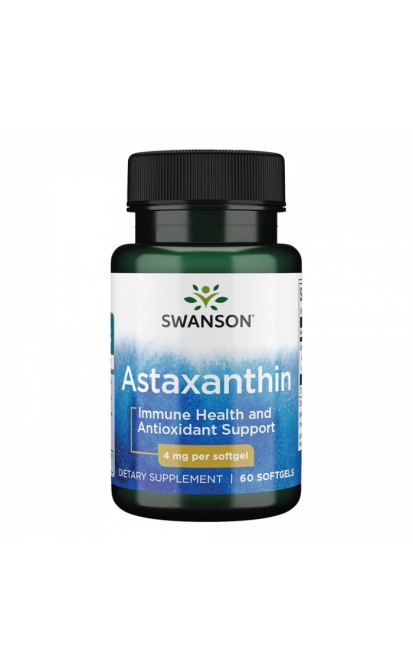 SWANSON ASTAXANTHIN, 4 mg, 60 minkštų kapsulių