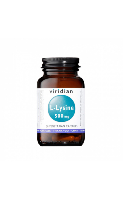  VIRIDIAN L-LYSINE, 500 mg, 30 kapsulių