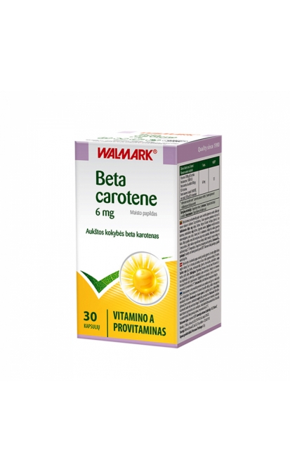 WALMARK BETA CAROTENE 6 mg, 30 kapsulių