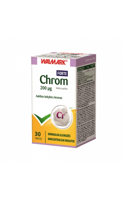 WALMARK CHROM FORTE, 200 µg, 30 tablečių