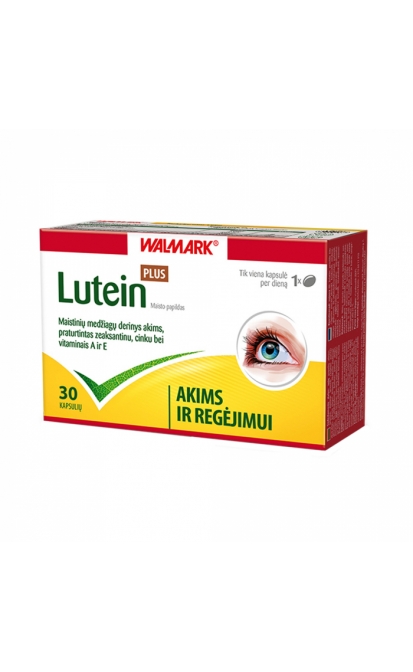 WALMARK LUTEIN PLUS 20mg, 30 kapsulių