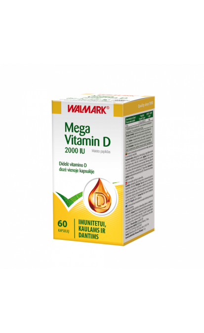 WALMARK MEGA VITAMIN D, 2000 IU, 60 kapsulių